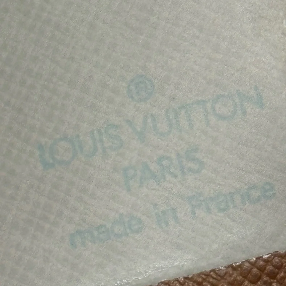 Authentic Louis Vuitton Tan Brown Textured Leather Card Wallet unisex